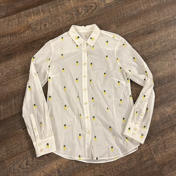 J.Crew Pineapple Button Down Blouse - Picture 9 of 13